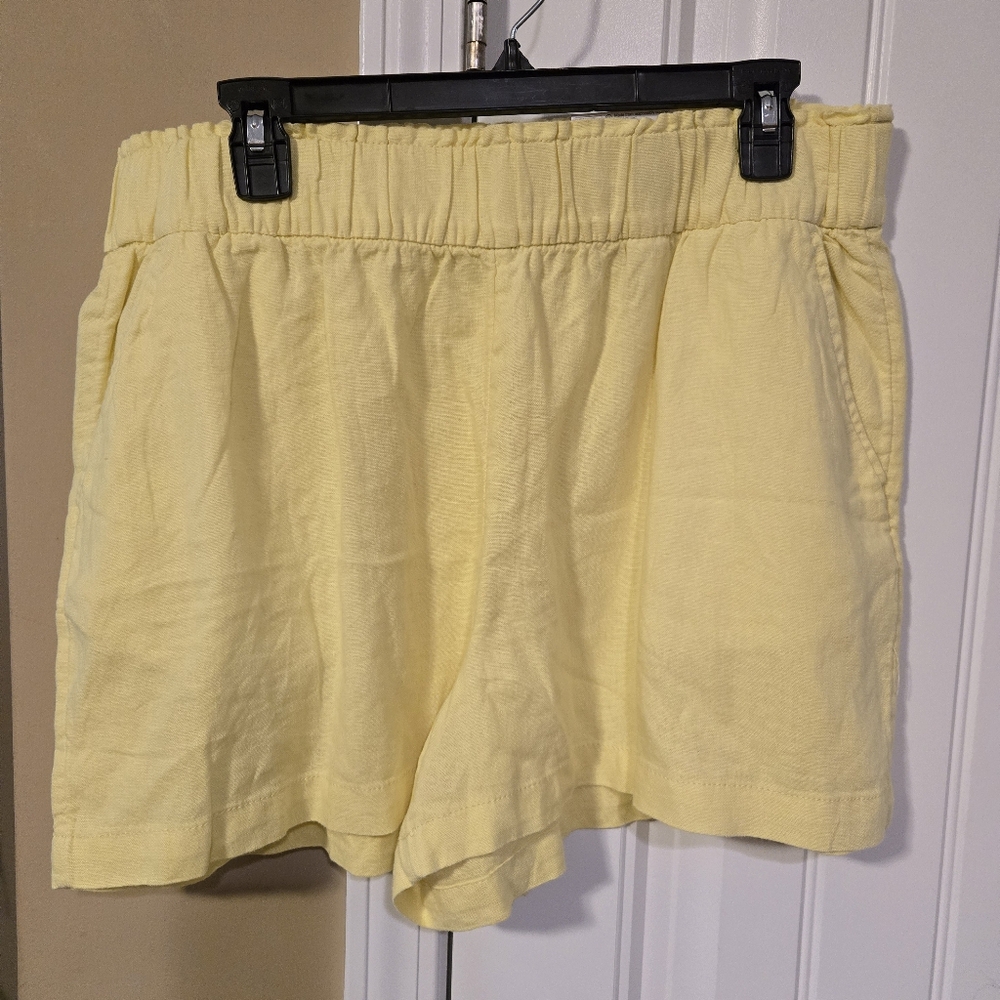 Sonoma High Rise Yellow Linen Women's Shorts Sz  Large NWT